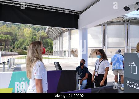 Alfredo Falcone - LaPresse 20/09/2020 Roma (Italia) Sport Tennis People entrance internazionali BNL d'Italia 2020 nel pic:People entrance Foto Stock