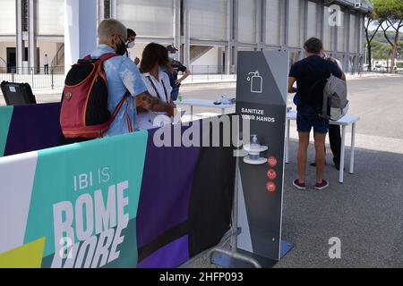 Alfredo Falcone - LaPresse 20/09/2020 Roma (Italia) Sport Tennis People entrance internazionali BNL d'Italia 2020 nel pic:People entrance Foto Stock