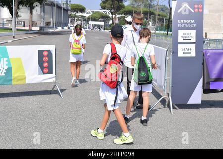 Alfredo Falcone - LaPresse 20/09/2020 Roma (Italia) Sport Tennis People entrance internazionali BNL d'Italia 2020 nel pic:People entrance Foto Stock