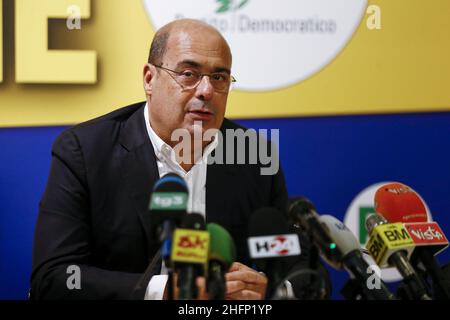 Cecilia Fabiano/LaPresse Settembre 22 , 2020 Roma (Italia) Politica : Conferenza stampa del Partito democratico nel Pic : Nicola Zingaretti Foto Stock