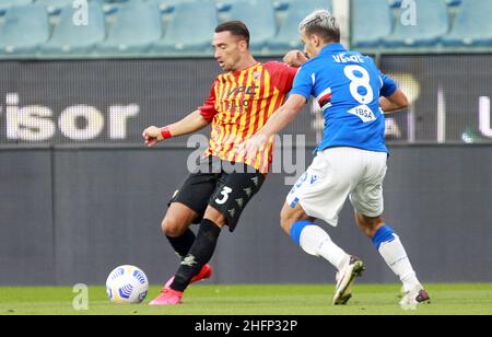 LaPresse - Tano Pecoraro 26 Settembre 2020 Città Genova - (Italia) Sport Sampdoria vs Benevento Campionato Italiano di Calcio League A TIM 2020/2021 - Stadio "Luigi Ferraris" nella foto: letizia Foto Stock