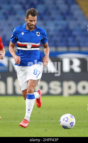 LaPresse - Tano Pecoraro 26 Settembre 2020 Città Genova - (Italia) Sport Calcio Sampdoria vs Benevento Campionato Italiano di Calcio League A TIM 2020/2021 - Stadio "Luigi Ferraris" nella foto: Candela antonio Foto Stock