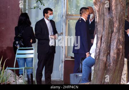 Mauro Scrobogna /LaPresse 28 settembre 2020&#xa0; Roma, Italia Politica M5S Ministri riuniti nella foto: L'arrivo alla casa colonica di Cobragor appena fuori Roma, Luigi di Maio Ministro degli affari esteri Foto Stock