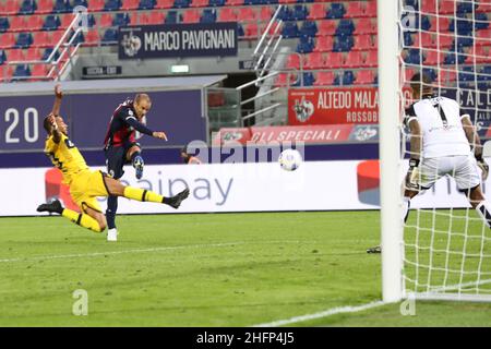 LaPresse/Filippo Rubin 28 settembre 2020 Bologna (Italia) Sport Soccer Bologna vs Parma - Campionato Italiano di Calcio Lega A 2020/2021 - “Renato Dall’Ara” Stadio nella foto: GOAL BOLOGNA RODRIGO PALACIO (BOLOGNA FC) Foto Stock