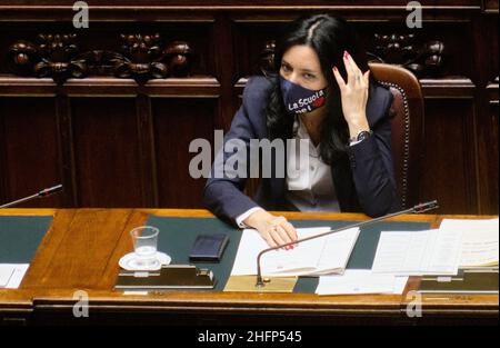 Mauro Scrobogna /LaPresse 30 settembre 2020&#xa0; Roma, Italia Camera dei deputati Politica - tempo delle interrogazioni nella foto: Nella foto: Lucia Azzolina, Ministro dell'Istruzione Foto Stock