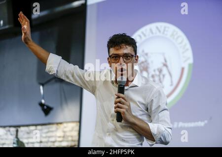 Cecilia Fabiano/LaPresse Ottobre 01, 2020 Roma (Italia) News : Federico lo Buono giovane sindaco’s candidato di Roma presenta il Partito giovane di Roma nel Pic : Federico lo Buono Foto Stock