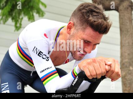 Jennifer Lorenzini/LaPresse 03 ottobre 2020 Italia Sport Cycling giro d'Italia 2020 - edizione 103th - Stage 1 - ITT - da Monreale a Palermo nella foto: Filippo Ganna Foto Stock