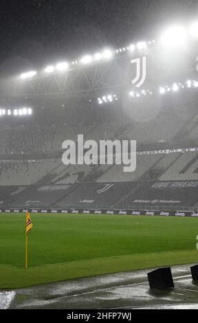 Foto LaPresse - Tano Pecoraro04 Ottobre 2020 Torino - (Italia)Sport CalcioJuventus vs NapoliCampionato di Calcio Serie A TIM 2020/2021 - Allianz Stadiumnella foto: stadio vuotoPhoto LaPresse - Tano Pecoraro04 Ottobre 2020 Città Torino - (Italia)Sport Soccerpic Juventus vs NapoliCampionato Italiano di Calcio League A 2020/2021 - lo stadio Allianz: Vuoto Foto Stock