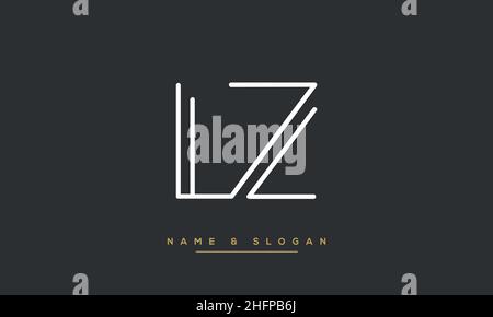 Moderna lettera astratta LZ, logo ZL. Vettore icona basato su LZ, UZ iniziale minimo Illustrazione Vettoriale