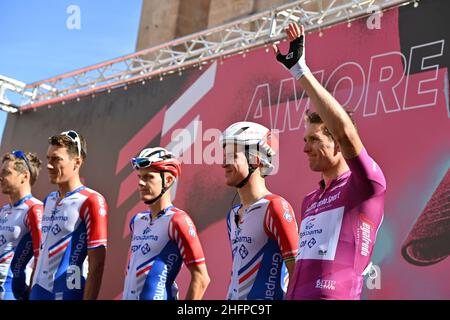 Gian Mattia D'Alberto/LaPresse 09 ottobre 2020 Italia Sport Cycling giro d'Italia 2020 - edizione 103th - Stage 7 - da Matera a Brindisi nella foto: DEMARE Arnaud Foto Stock