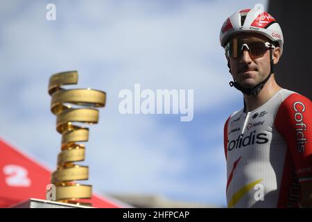 Marco Alpozzi/LaPresse 09 ottobre 2020 Italia Sport Cycling giro d'Italia 2020 - edizione 103th - Stage 7 - da Matera a Brindisi nella foto: VIVIANI Elia Foto Stock