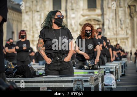 Claudio Furlan - LaPresse 10 Ottobre 2020 Milano (Italia) dimostrazione degli animatori Bauli in Piazza Foto Stock