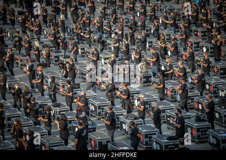 Claudio Furlan - LaPresse 10 Ottobre 2020 Milano (Italia) dimostrazione degli animatori Bauli in Piazza Foto Stock