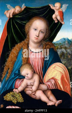 Virgina e Bambino di Lucas Cranach il Vecchio (1472-1553), olio su pannello, c.1515-20 Foto Stock