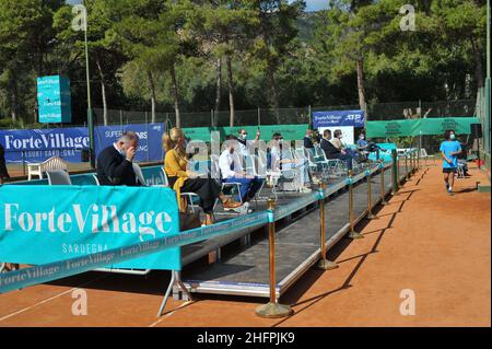 Alessandro Tocco/LaPresse 17 ottobre 2020 Santa Margherita di Pula, Cagliari (Italia) Sport Tennis, Forte Village Sardegna Open nella foto: Supporter Foto Stock