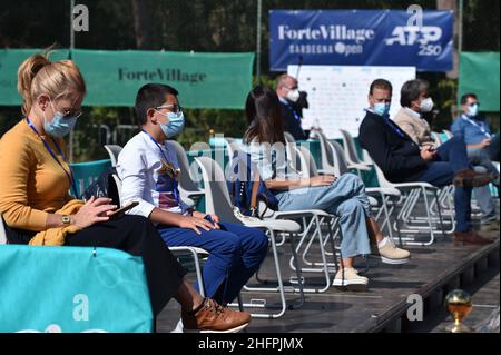 Alessandro Tocco/LaPresse 17 ottobre 2020 Santa Margherita di Pula, Cagliari (Italia) Sport Tennis, Forte Village Sardegna Open nella foto: Supporter Foto Stock