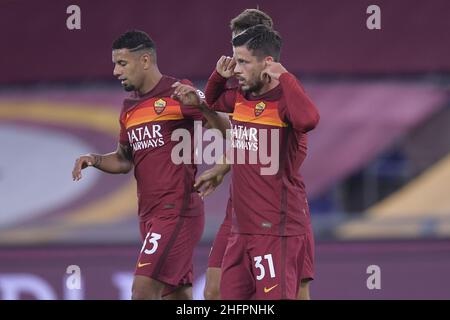 Luciano Rossi/ AS Roma/ LaPresse 18/10/2020 Roma (Italia) Sport Soccer AS Roma - Benevento Football Championship League A Tim 2020 2021 Stadio Olimpico di Roma nella foto: Carles Perez Foto Stock