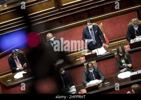 Roberto Monaldo / LaPresse 21-10-2020 Roma (Italia) informazioni del primo Ministro Giuseppe Conte sulle iniziative intraprese dal governo contro l'emergenza del Covid-19 nella foto Giuseppe Conte Foto Stock