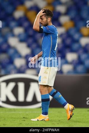 Alessandro Garofalo/LaPresse 22 ottobre 2020 Napoli, Italia sport soccer Napoli vs AZ Alkmaar - Europa League 2020/2021 - Stadio San Paolo. Nella foto: Secca Mertens napoli Foto Stock