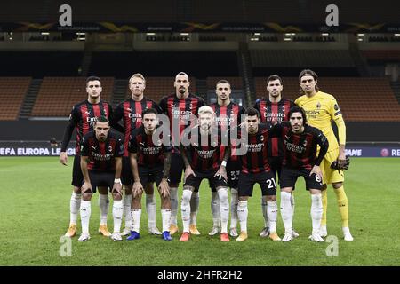 LaPresse - Fabio Ferrari Settembre 29 , 2020 Milano ( Italia ) Sport Soccer A.C. Milan vs Sparta Praga Stagione 2020-2021 - Europa League Milan vs nella foto: Milan team Foto Stock