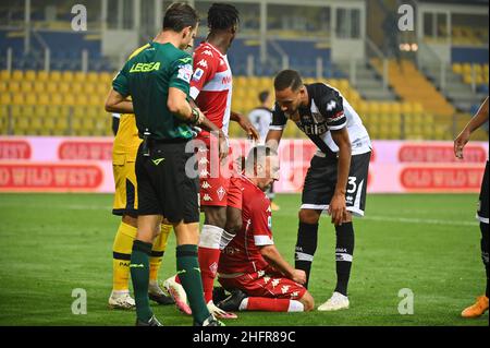 Massimo Paolone/LaPresse 7 novembre 2020 Parma, Italia sport soccer Parma vs Fiorentina - Campionato Italiano Calcio League A TIM 2020/2021 - Stadio Ennio Tardini nella foto: Franck Ribery (ACF Fiorentina) guarda avanti Foto Stock
