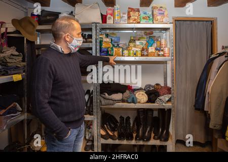 Venezia Ennio Zane, il proprietario della Tabaccheria che ha ideato l'angolo del riuso solido. Filippo Ciappi/LaPresse Foto Stock