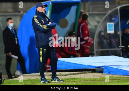 LaPresse - Jennifer Lorenzini 18 novembre 2020 Pisa (Italia) Sport Soccer Italia Under 21-Svezia Under 21 Qualifiche Euro Under 21 2021 - Stadio "Arena Garibaldi" nella foto: Claes Eriksson, allenatore di Svezia Foto Stock