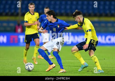 LaPresse - Jennifer Lorenzini 18 novembre 2020 Pisa (Italia) Sport Soccer Italia Under 21-Svezia Under 21 Qualifiche Euro Under 21 2021 - Stadio "Arena Garibaldi" nella foto: Filippo Melegoni Foto Stock