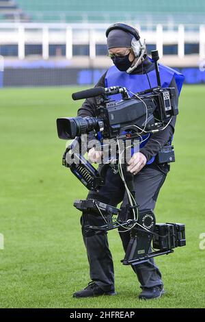 LaPresse - Fabio Ferrari 22 novembre 2020 Milano, Italia calcio ESCLUSIVO TORINO FC Inter vs Torino FC - Campionato Italiano Calcio League A TIM 2020/2021 - Stadio "San Siro". Nel pic:cameraman Foto Stock