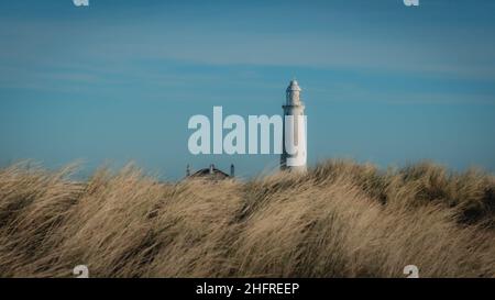 Pomeriggio invernale a St Mary's Lighthouse Whitley Bay Foto Stock