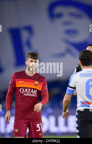 Fabio Rossi/AS Roma/LaPresse 29/11/2020 Napoli (Italia) Sport Soccer Napoli-Roma Campionato Italiano Calcio Serie A Tim 2020/2021 - Stadio San Paolo nella foto: Carles Perez Foto Stock