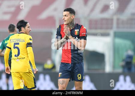 LaPresse - Tano Pecoraro 30 Novembre 2020 Città Genova - (Italia) Sport Calcio Genova vs Parma Campionato Italiano di Calcio Lega A TIM 2020/2021 - Stadio "Luigi Ferraris" nella foto: Gianluca Scamacca Foto Stock