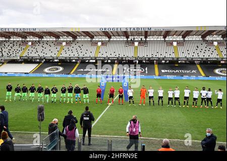 Massimo Paolone/LaPresse 5 dicembre 2020 Cesena, Italia sport soccer Spezia vs Lazio - Campionato Italiano Calcio League A TIM 2020/2021 - Stadio Dino Manuzzi nella foto: Line up Foto Stock