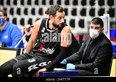 Massimo Paolone/LaPresse 27 dicembre 2020 Bologna, Italia sport basket Virtus Bologna vs Armani Milano - LBA Serie A UnipolSai - Virtus Arena nella foto: Marco Belinelli (Virtus Bologna) Foto Stock