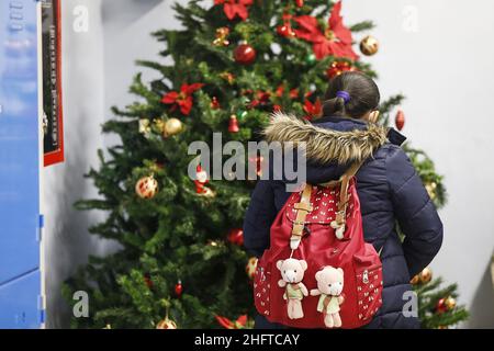 Cecilia Fabiano/LaPresse 07 gennaio 2021 Roma (Italia) News: L'apertura della scuola secondaria nel Pic : la scuola secondaria Manin Foto Stock