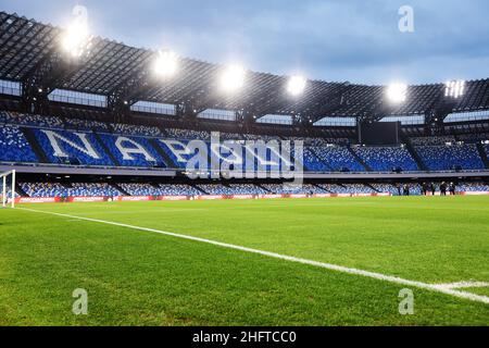 Alessandro Garofalo/LaPresse 06 gennaio 2021 Napoli, Italia sport soccer Napoli vs Spezia - Campionato Italiano Calcio League A TIM 2020/2021 - Stadio Diego Armando Maradona. Nella foto: Panoramica Foto Stock