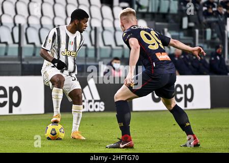 Marco Alpozzi/LaPresse 13 gennaio 2021 Torino, Italia sport soccer Juventus Vs Sassuolo - Tim Cup 2020/2021 - ottanta alla finale - Stadio Allianz nella foto: Wesley (Juventus F.C.); Foto Stock