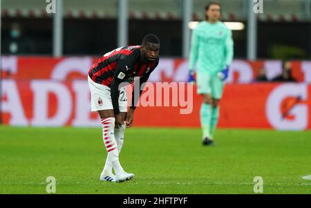 LaPresse - Spada 26 gennaio , 2021 Milano ( Italia ) Sport Soccer A.C. Milano- Stagione 2020-2021 - Coppa Italia -Quarter finale - Inter Vs Milano nella foto: tomori Foto Stock