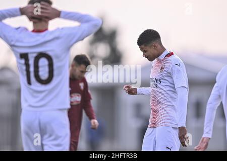 LaPresse - Fabio Ferrari 27 gennaio 2021 Torino, Italia sport soccer Torino Primavera vs Milan Primavera - Campionato Primavera 1 - Stagione 2020/2021. Nella foto: Bright Kevin Foto Stock