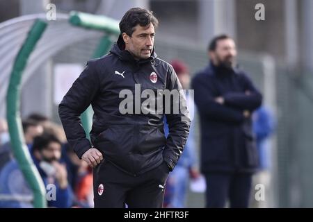 LaPresse - Fabio Ferrari 27 gennaio 2021 Torino, Italia sport soccer Torino Primavera vs Milan Primavera - Campionato Primavera 1 - Stagione 2020/2021. Nella foto: Federico giunti Foto Stock