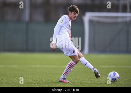 LaPresse - Fabio Ferrari 27 gennaio 2021 Torino, Italia sport soccer Torino Primavera vs Milan Primavera - Campionato Primavera 1 - Stagione 2020/2021. Nella foto: Giacomo Olzer Foto Stock