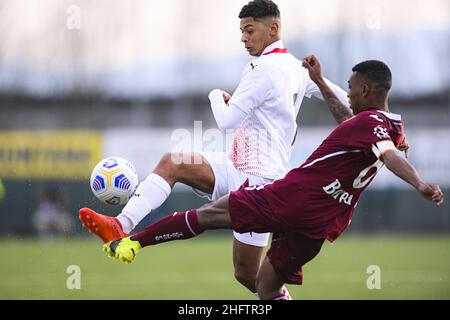 LaPresse - Fabio Ferrari 27 gennaio 2021 Torino, Italia sport soccer Torino Primavera vs Milan Primavera - Campionato Primavera 1 - Stagione 2020/2021. Nella foto: Bright Kevin Foto Stock