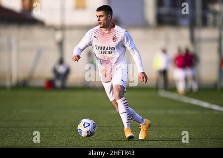 LaPresse - Fabio Ferrari 27 gennaio 2021 Torino, Italia sport soccer Torino Primavera vs Milan Primavera - Campionato Primavera 1 - Stagione 2020/2021. Nella foto: Riccardo Oddi Foto Stock