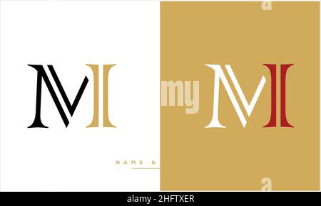 MI, IM Abstract Letters Logo monogramma Illustrazione Vettoriale