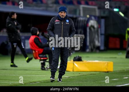 Bologna, Italia. 17th Jan 2022. Luciano Spalletti (Head Coach Napoli) durante il Bologna FC vs SSC Napoli, Campionato italiano di calcio A a Bologna, Italia, Gennaio 17 2022 Credit: Independent Photo Agency/Alamy Live News Foto Stock