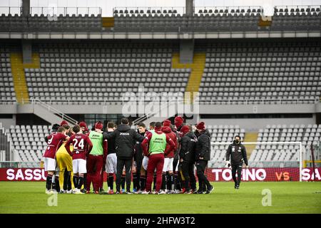 Marco Alpozzi/LaPresse 12 febbraio 2021 Torino, Italia sport calcio ESCLUSIVO TORINO FC Torino vs Genova - Campionato Italiano Calcio League A TIM 2020/2021 - Stadio Olimpico Grande Torino. Nella foto: Torino Foto Stock