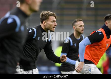 Marco Alpozzi/LaPresse 14 febbraio 2021 Milano, Italia sport soccer Inter Vs Lazio - Campionato Italiano Calcio League A TIM 2020/2021 - Stadio Giuseppe Meazza nella foto: Ciro immobile (S.S. Lazio); Foto Stock