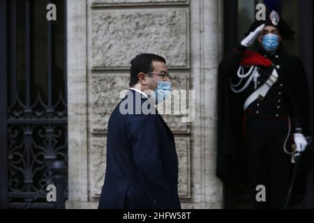 Cecilia Fabiano/LaPresse Febbraio 17 , 2021 Roma News : Governo Draghi , la fiducia del Senato nel Pic : Stefano Candiani Foto Stock