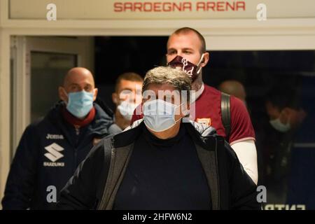 LaPresse/Alessandro Tocco 19 febbraio 2021 Cagliari (Italia) Sport Soccer Cagliari Calcio vs Torino League A TIM 2020/2021 Stadio "Sardegna Arena"&#xa0; nella foto: Antonio Comi Foto Stock