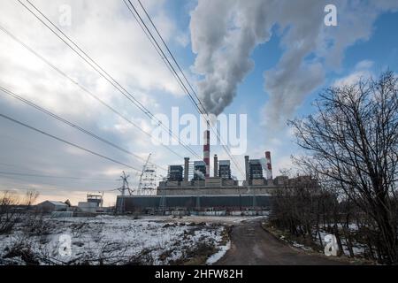 TPP Nikola Tesla una centrale elettrica, Obrenovac, Serbia Foto Stock